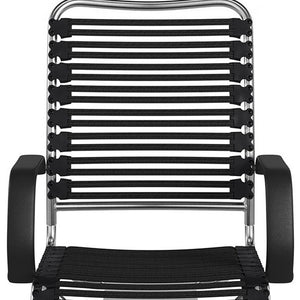 Homeroots Black And Silver Adjustable Swivel Bungee Rolling Office Chair  Bungee 400780