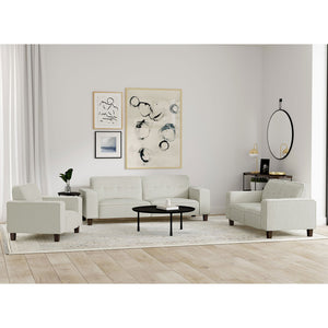 English Elm Evoke Greige Upholstered Tufted Sofa with Corduroy-Inspired Fabric, Track Arms, Tapered Legs — Luxe Seating for Living Rooms, Entertaining and Game Days B062S00854