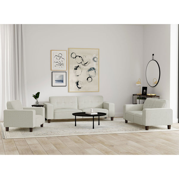 English Elm Evoke Greige Upholstered Tufted Sofa with Corduroy-Inspired Fabric, Track Arms, Tapered Legs — Luxe Seating for Living Rooms, Entertaining and Game Days B062S00854