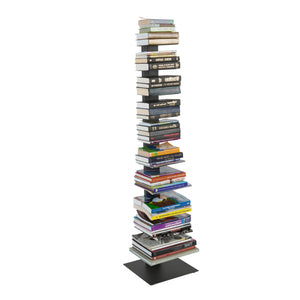 Homeroots 60" Dark Gray Metal Ten Shelf Modern Tower Bookcase   400821