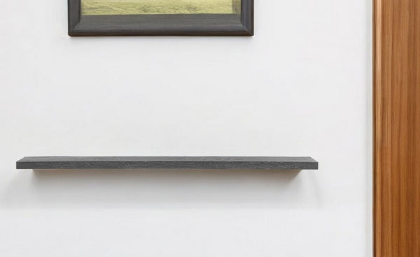 Homeroots 75" Gray Wooden Wall Mounted Floating Shelf  Wood ,Oak Veneer 400823