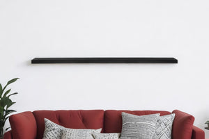 HomeRoots 75" Black Wooden Floating Shelf – Sleek Minimalist Wall-Mounted Decor for Modern Living Spaces & Storage 400824