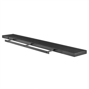 HomeRoots 75" Black Wooden Floating Shelf – Sleek Minimalist Wall-Mounted Decor for Modern Living Spaces & Storage 400824