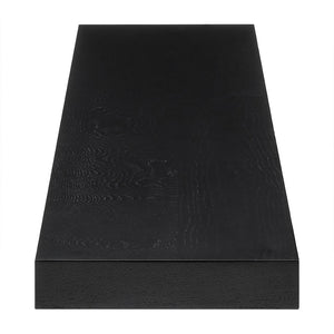 HomeRoots 75" Black Wooden Floating Shelf – Sleek Minimalist Wall-Mounted Decor for Modern Living Spaces & Storage 400824
