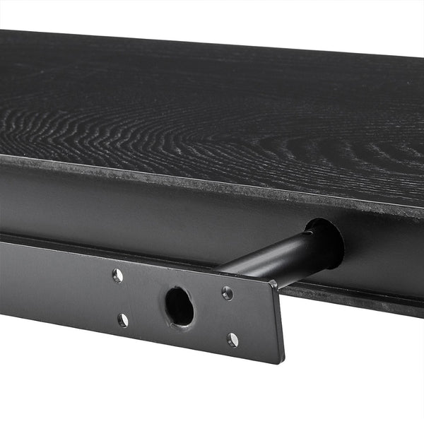 HomeRoots 75" Black Wooden Floating Shelf – Sleek Minimalist Wall-Mounted Decor for Modern Living Spaces & Storage 400824