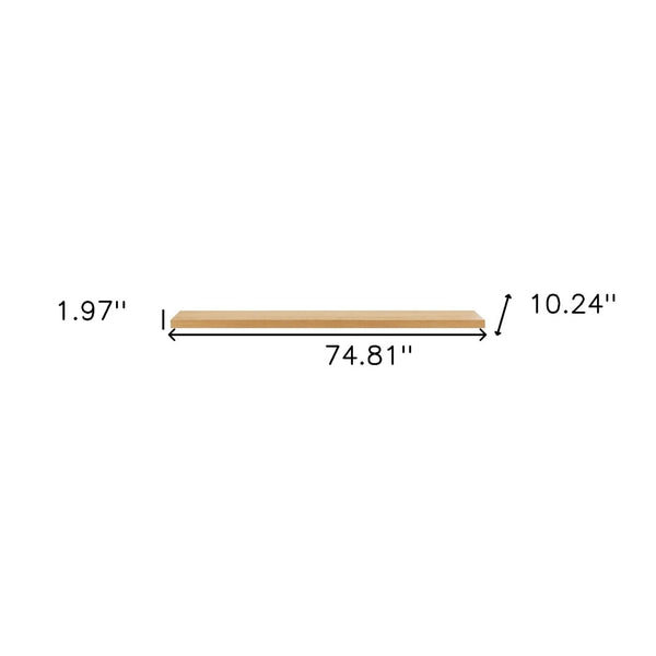 HomeRoots 75" Natural Wooden Floating Shelf - Minimalist Wall-Mount Storage for Modern & Traditional Spaces 400825