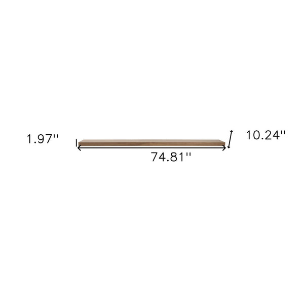 HomeRoots 75" Brown Wooden Floating Shelf – Elegant Wall-Mounted Display for Books, Décor & Kitchen Essentials 400826