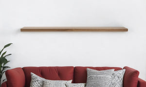 HomeRoots 75" Brown Wooden Floating Shelf – Elegant Wall-Mounted Display for Books, Décor & Kitchen Essentials 400826