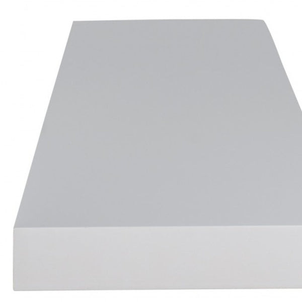 Homeroots 75" White Wooden Wall Mounted Floating Shelf  White Lacquered Mdf 400828