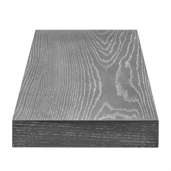 Homeroots 43" Dark Gray Whitewash Wooden Floating Shelf  Solid Wood 400829