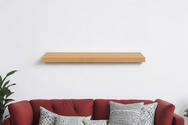 HomeRoots 43" Natural Light Brown Wooden Floating Shelf - Minimalist Design for Stylish Home Display & Storage 400831