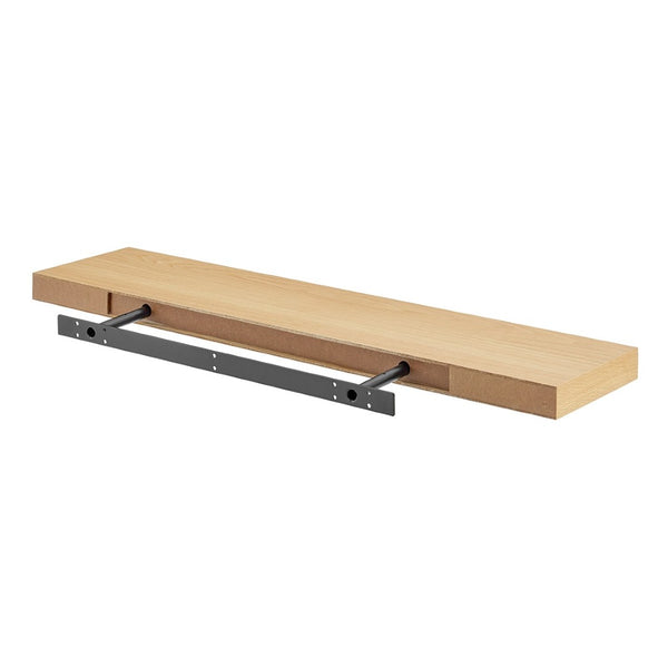 HomeRoots 43" Natural Light Brown Wooden Floating Shelf - Minimalist Design for Stylish Home Display & Storage 400831
