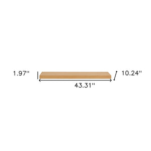 HomeRoots 43" Natural Light Brown Wooden Floating Shelf - Minimalist Design for Stylish Home Display & Storage 400831