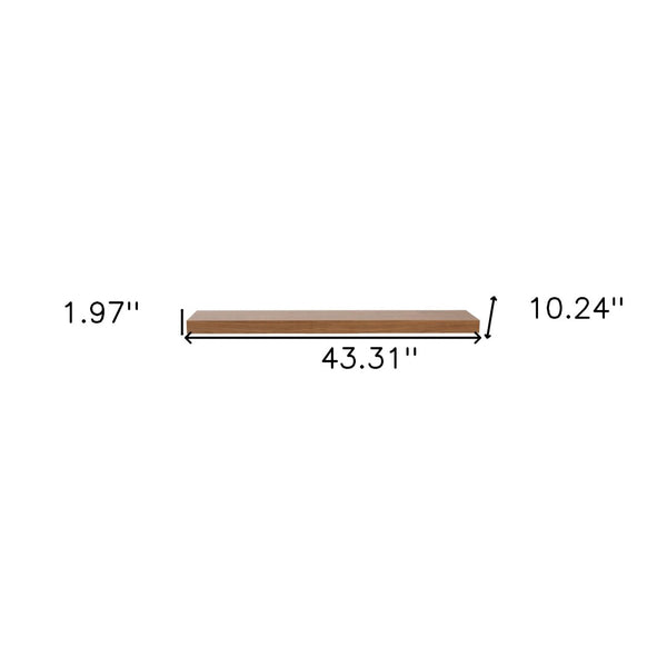 HomeRoots 43" Brown Wooden Floating Shelf - Minimalist Walnut Display Shelf for Modern Home Decor & Storage 400832