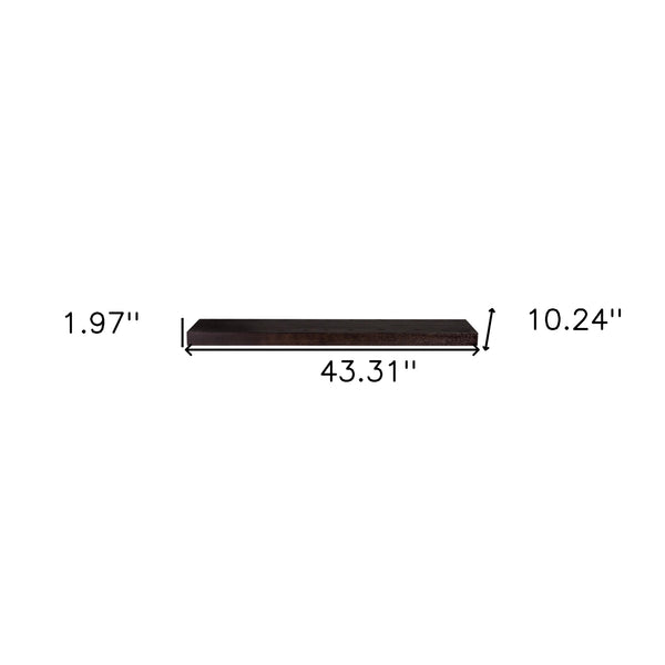 Homeroots 43" Espresso Wooden Wall Mounted Floating Shelf  Wood 400833