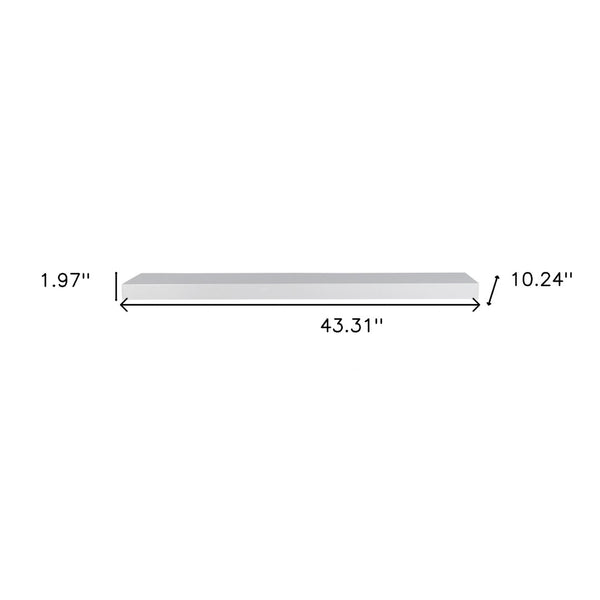 HomeRoots 43" White Floating Shelf – Sleek Minimalist Wall-Mounted Display for Home Décor & Essentials 400834