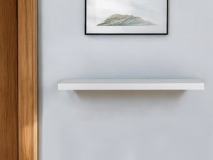 HomeRoots 43" White Floating Shelf – Sleek Minimalist Wall-Mounted Display for Home Décor & Essentials 400834