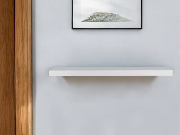 HomeRoots 43" White Floating Shelf – Sleek Minimalist Wall-Mounted Display for Home Décor & Essentials 400834