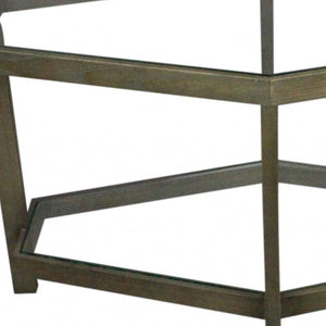 Homeroots Modern Hexagonal Glass Top Coffee Table   400838