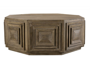 Homeroots Octagonal Nested Square Carved Coffee Table   400843
