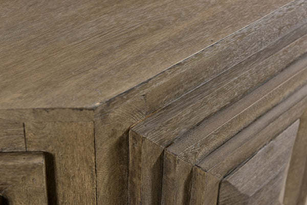 Homeroots Octagonal Nested Square Carved Coffee Table   400843