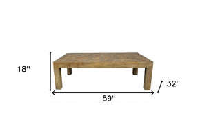Homeroots Classic Rectangular Wooden Coffee Table   400850