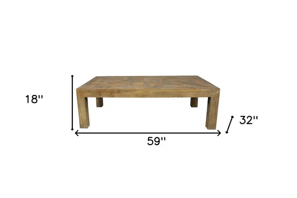 Homeroots Classic Rectangular Wooden Coffee Table   400850