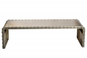 Homeroots Bench Shaped Metal Coffee Table   400851