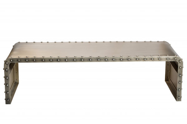 Homeroots Bench Shaped Metal Coffee Table   400851