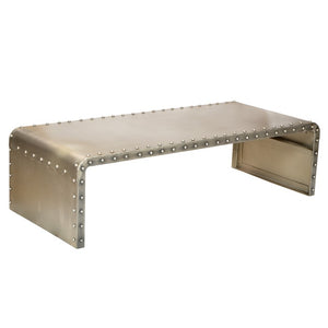 Homeroots Bench Shaped Metal Coffee Table   400851