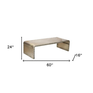 Homeroots Bench Shaped Metal Coffee Table   400851