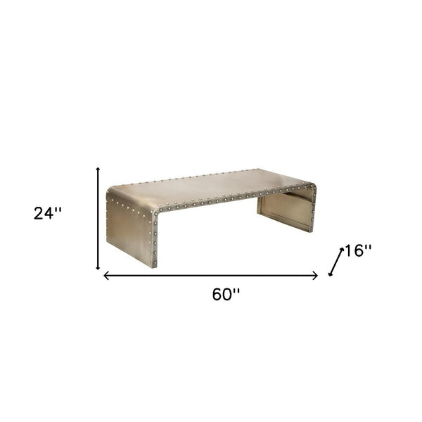 Homeroots Bench Shaped Metal Coffee Table   400851