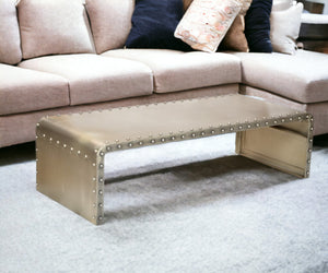 Homeroots Bench Shaped Metal Coffee Table   400851
