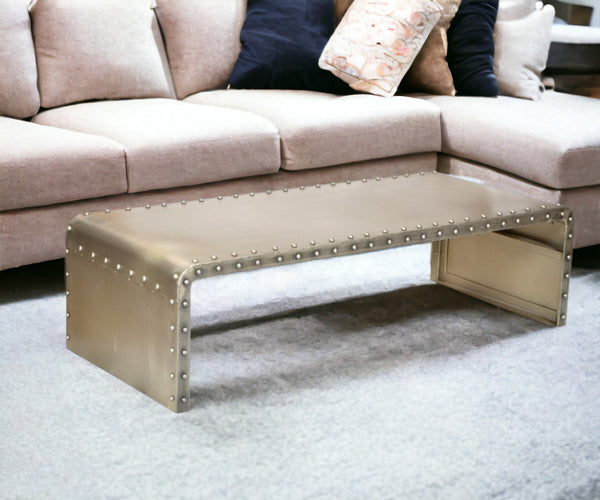 Homeroots Bench Shaped Metal Coffee Table   400851