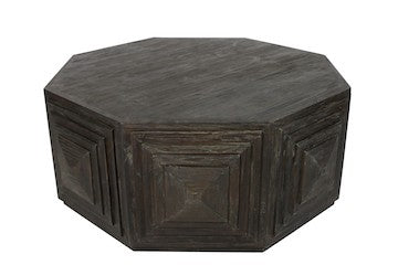 Homeroots Deep Brown Octagonal Coffee Table   400854