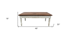 Homeroots Brown And White Decorative Coffee Table   400858