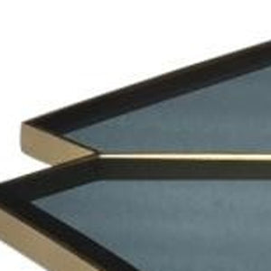 Homeroots Geometric Floral Glass Coffee Table   400861