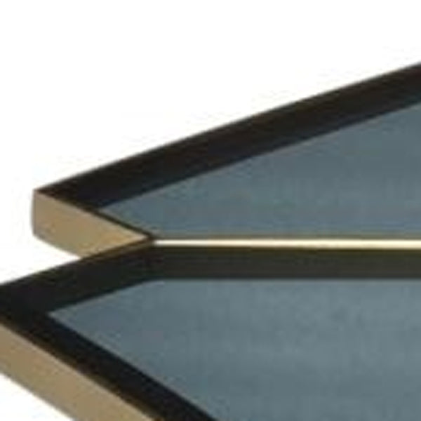 Homeroots Geometric Floral Glass Coffee Table   400861