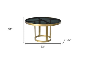 Homeroots Round Black And Gold Modern Coffee Table   400862