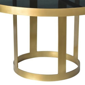 Homeroots Round Black And Gold Modern Coffee Table   400862