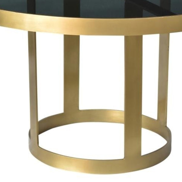 Homeroots Round Black And Gold Modern Coffee Table   400862