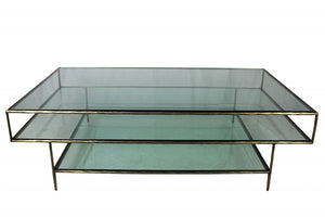 Homeroots Clear Glass Triple Layered Coffee Table   400869