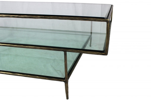 Homeroots Clear Glass Triple Layered Coffee Table   400869