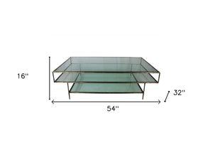 Homeroots Clear Glass Triple Layered Coffee Table   400869