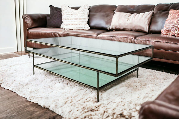 Homeroots Clear Glass Triple Layered Coffee Table   400869