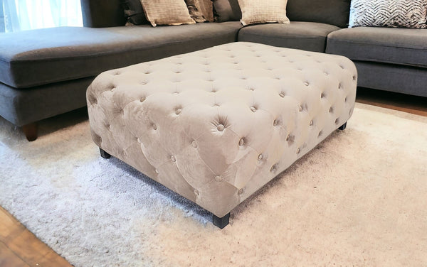 Homeroots Velvety Beige Modern Square Coffee Table   400873