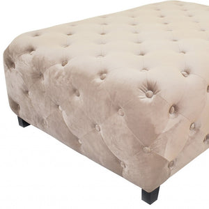 Homeroots Velvety Beige Modern Square Coffee Table   400873