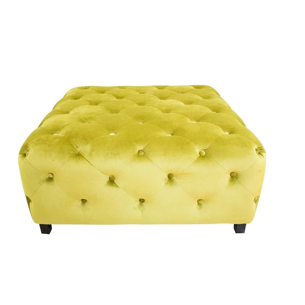 Homeroots Velvety Green Modern Square Coffee Table   400874