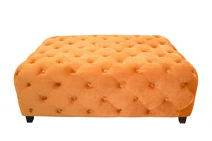 Homeroots Velvety Orange Modern Square Coffee Table   400875