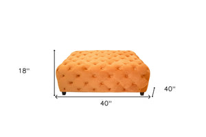 Homeroots Velvety Orange Modern Square Coffee Table   400875